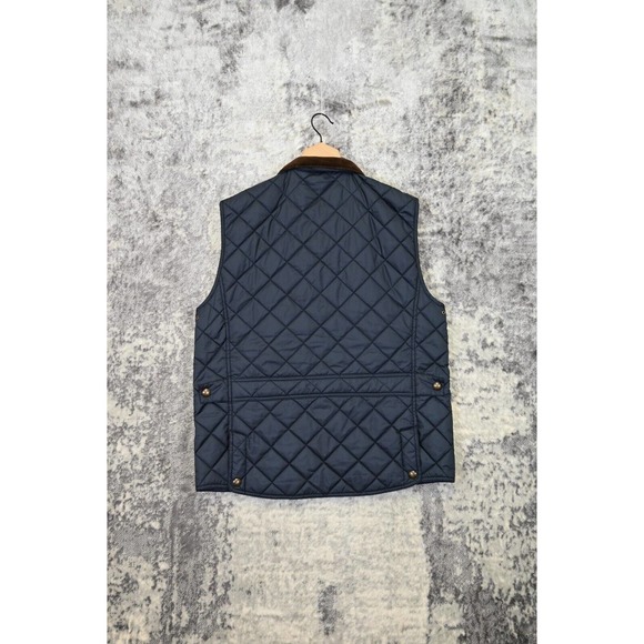 Vintage Polo Ralph Lauren Blue Quilted Corduroy Collar Full Zip Vest Jacket L - Picture 3 of 7